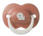 Preview: Schnuller Hund rostbraun mit Ring in creme SPEZIALVERSCHLUSS!