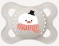 Preview: Schnuller Schneemann mit Mütze, grau
