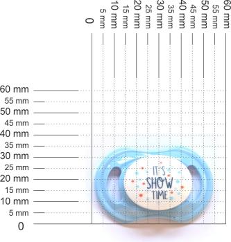 Preview: Schnuller hellblau-weiß It`s Show Time SPEZIALVERSCHLUSS!
