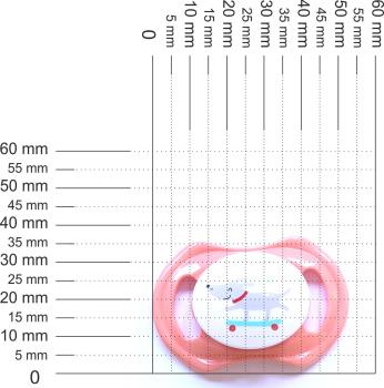 Preview: Schnuller lachs-weiß mit Hund SPEZIALVERSCHLUSS!