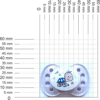 Preview: Schnuller hellgrau-weiß mit Schidkröte SPEZIALVERSCHLUSS!