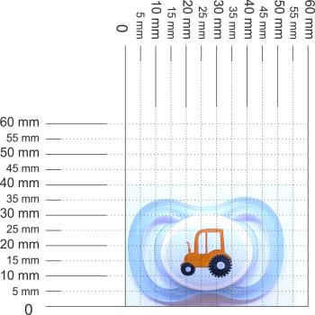 Preview: Schnuller hellblau mit Traktor SPEZIALVERSCHLUSS!dkröte SPEZIALVERSCHLUSS!