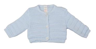 Strickjacke, hellblau mit wundershönem Strickmuster, Gr. 44/46 und 48/50