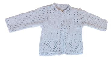 Strickjacke mit zarten Lochmuster, hellblau,Gr. 44/46 und 48/50