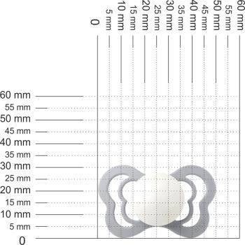 Preview: Schnuller einfach, weiß-grau