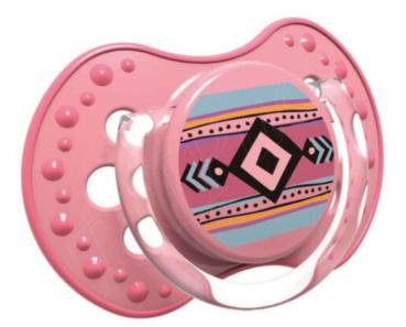 Schnuller mit Muster, pink