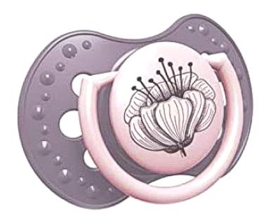 Schnuller Blume, rosa-weinrot