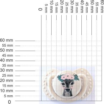 Preview: Schnuller für die ganz Kleinen Reh mit Blume, beige