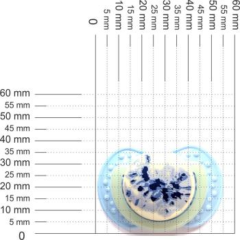 Preview: Schnuller Farbtupfer, blau / hellblau SPEZIALVERSCHLUSS!