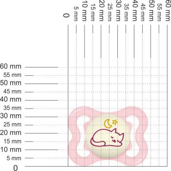 Preview: Schnuller Katze mit Mond, rosa, leuchtend