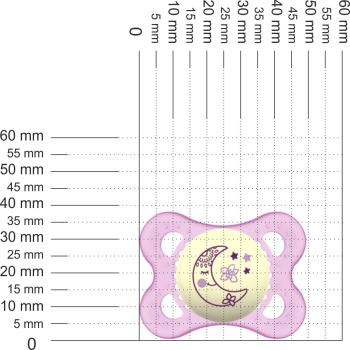 Preview: Schnuller Mond lacht, lila, leuchtend