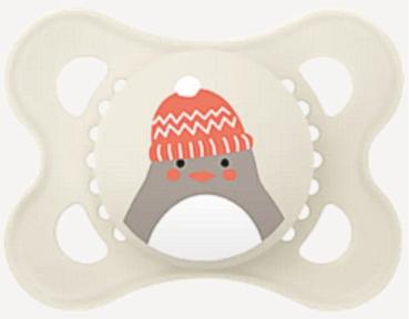 Schnuller Pinguin mit Mütze, creme