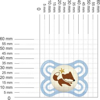 Preview: Schnuller Fuchs mit Stern, hellblau, leuchtend