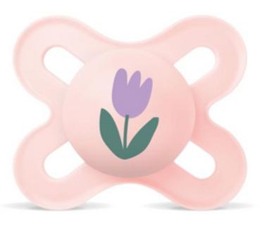 Schnuller für die ganz Kleinen, lila Tulpe, rosa