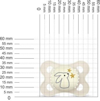 Preview: Schnuller Häschen mit Stern, creme