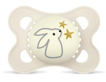 Schnuller Häschen mit Stern, cremeeder