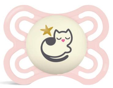 Schnuller Mond schläft mit Stern, grau