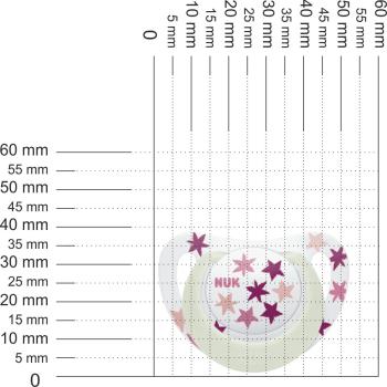 Preview: Schnuller weiß mit Motiv Sterne in Rottönenmit Motiv Kirsche