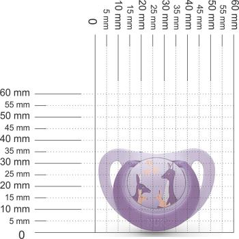 Preview: Schnuller lila mit Ring, Motiv Känguruh mit Babys