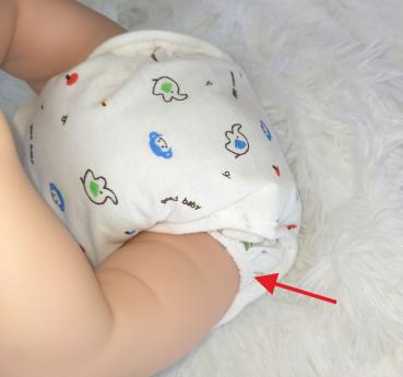 Preview: dünne Stoffwindel Elefant gelb / rosa, Gr. 50-56-1