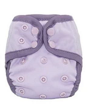 Stoffwindel klein, flieder mit Rand lila, Größe 46-50 cm