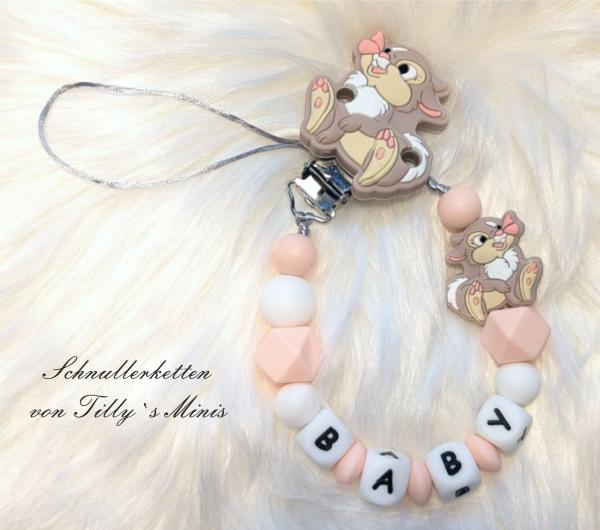 Schnullerkette Disney Hase 3, lachs