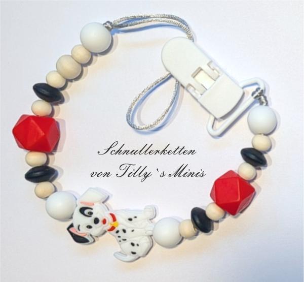 Schnullerkette Dalmatiner, rot