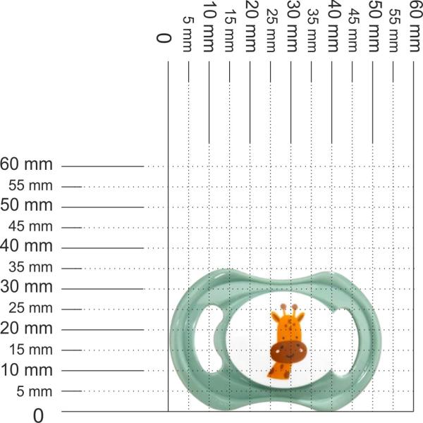 Schnuller Giraffe, weiß-fern grün SPEZIALVERSCHLUSS!