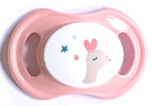 Schnuller light blush - weiß Alpaka mit Herz SPEZIALVERSCHLUSS!