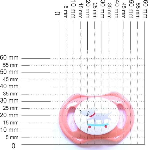 Schnuller lachs-weiß mit Hund SPEZIALVERSCHLUSS!