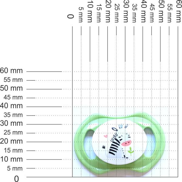 Schnuller apfelgrün - weiß mit Zebra SPEZIALVERSCHLUSS! SPEZIALVERSCHLUSS!