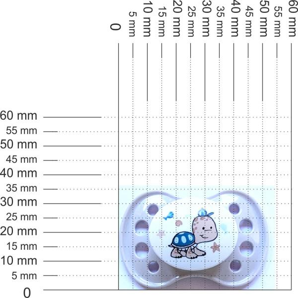 Schnuller hellgrau-weiß mit Schidkröte SPEZIALVERSCHLUSS!