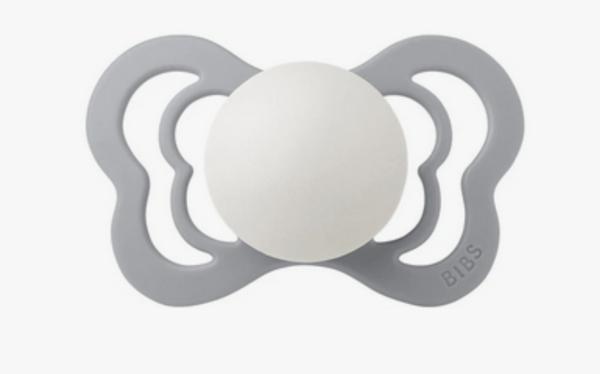 Schnuller einfach, weiß-grau