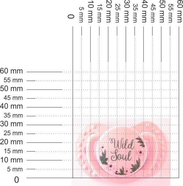 Schnuller für die ganz kleinen rosa mit Motiv Blumen und Schriftzug Wild soul