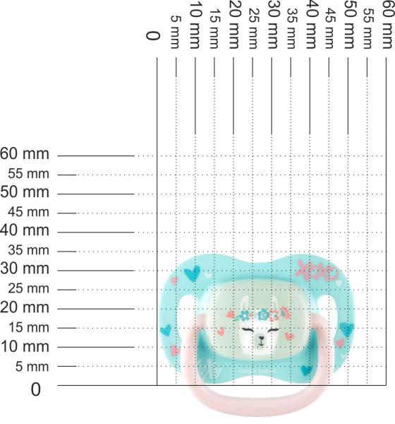 Schnuller Lama mit Blumen, türkis SPEZIALVERSCHLUSS!