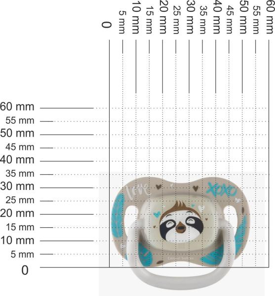 Schnuller Pinguin, türkis-grau
