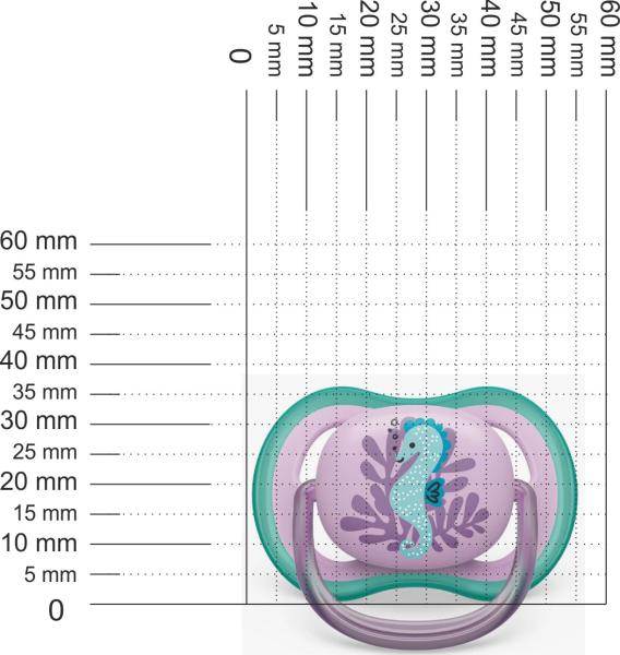 Schnuller Seepferdchen lila mit grünem Rand