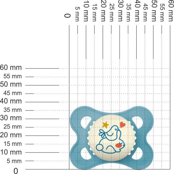 Schnuller Hase und Vogel, blau, leuchtend SPEZIALVERSCHLUSS!