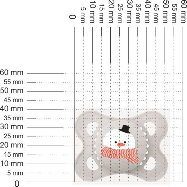 Schnuller Schneemann mit Mütze, grau
