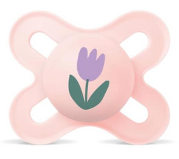 Schnuller für die ganz Kleinen, lila Tulpe, rosa