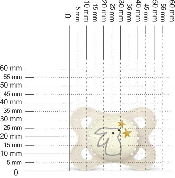 Schnuller Häschen mit Stern, creme