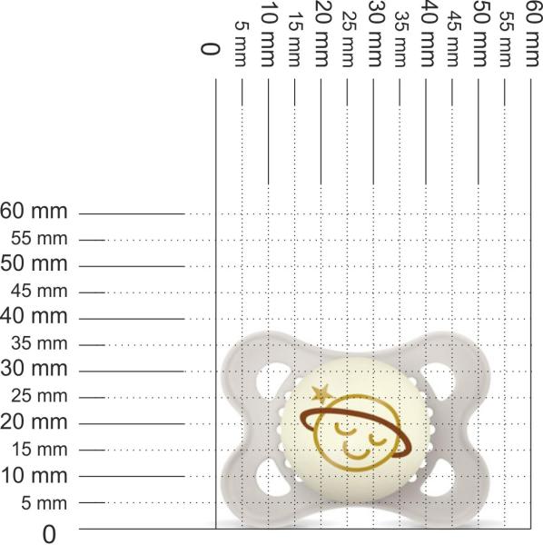 Schnuller Mond schläft mit Stern, grau