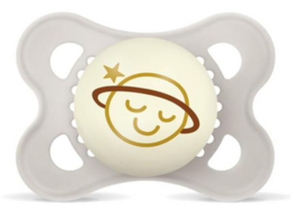 Schnuller Mond schläft mit Stern, grau