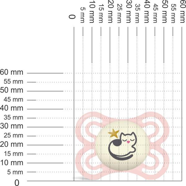 Schnuller Mond schläft mit Stern, grau
