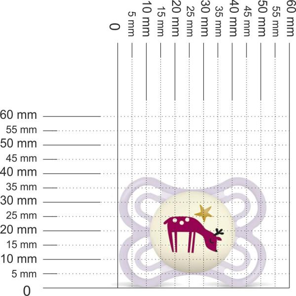 Schnuller Reh mit Stern, flieder, leuchtend