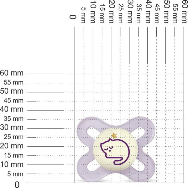 Schnuller für die ganz Kleinen, Kätzchen schläft mit Stern, lila