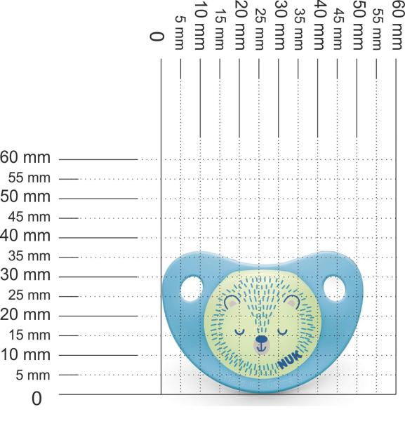 Schnuller Igel, hellblau, leuchtend MIT FILZPAD GEKLEBT!